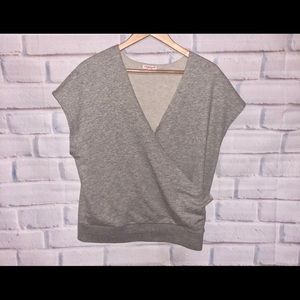 Demylee wrap short sleeve sweatshirt